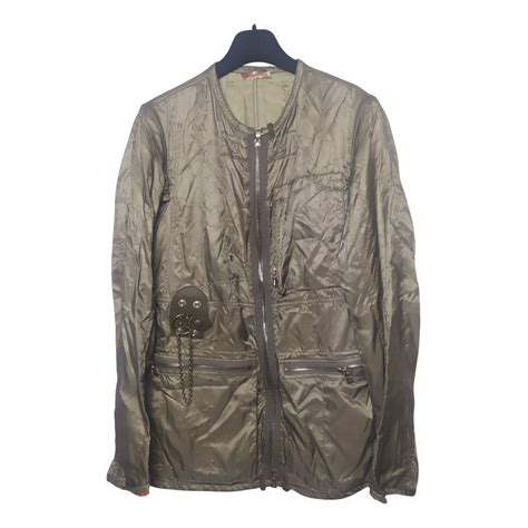 vintage prada nice design zipper jacket for women|Prada khaki jacket.